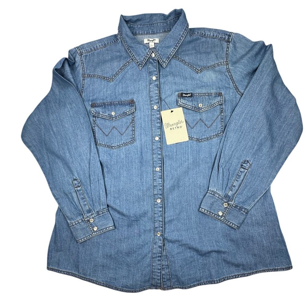 Wrangler Retro Denim Snap Button Western Shirt XXL
